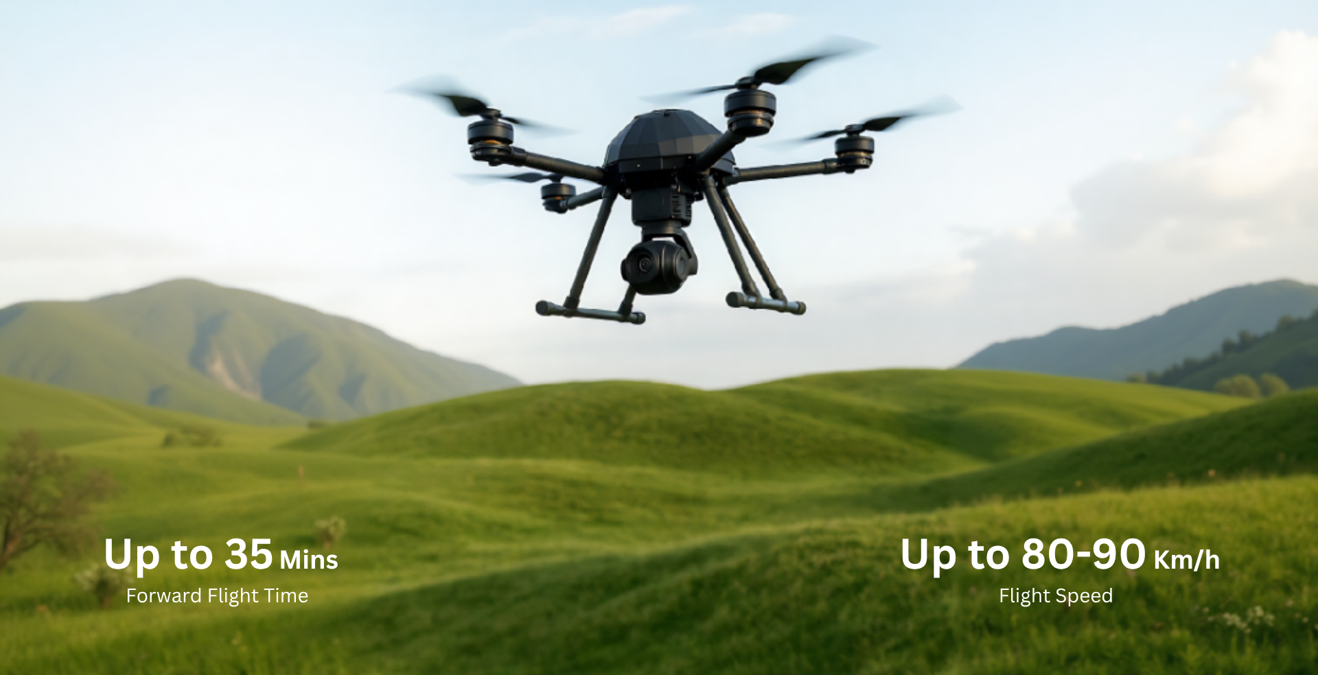 Drone in hills